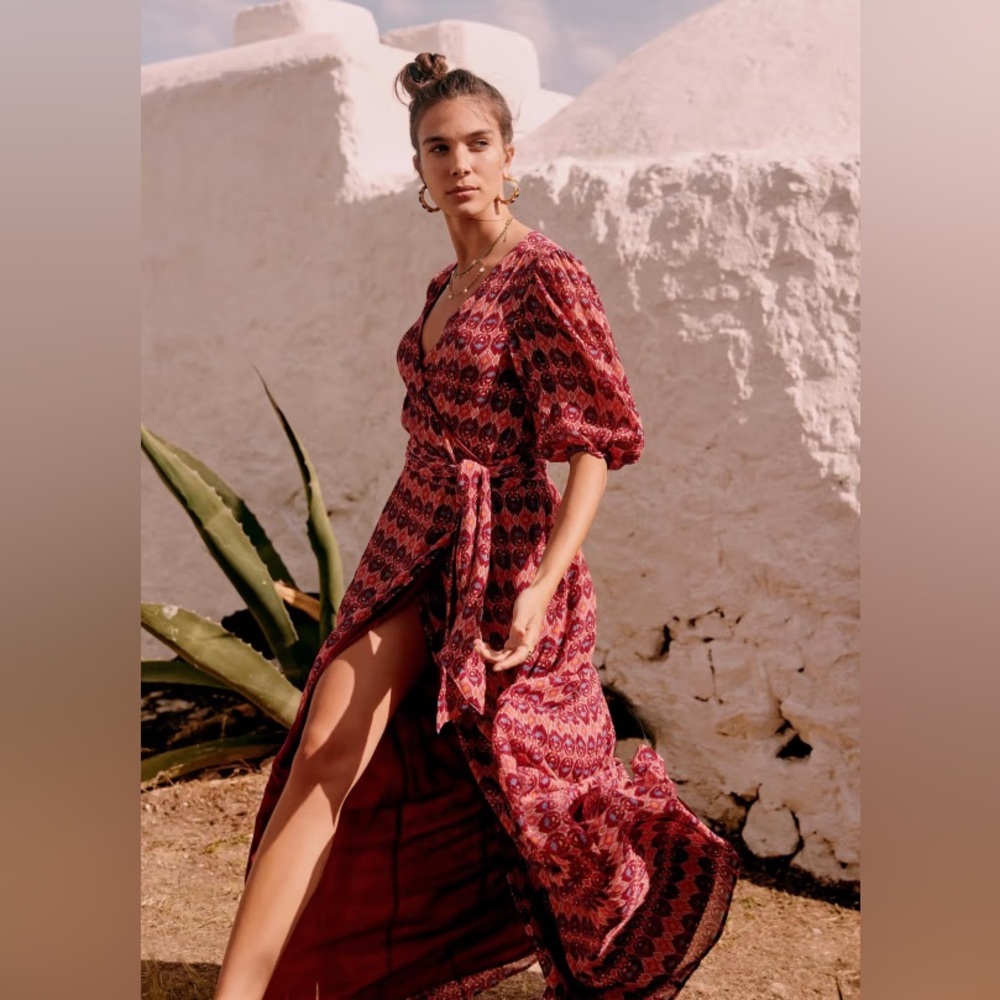 Sezane calypso wrap dress women’s size 6